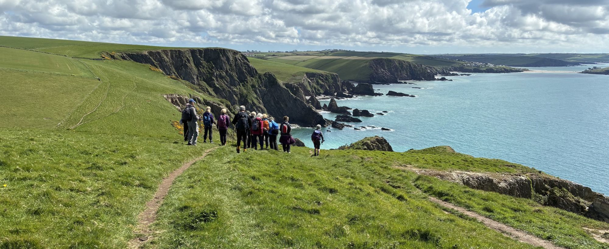 On South West Coast Path looking East to Hope Cove and Bolt Tail